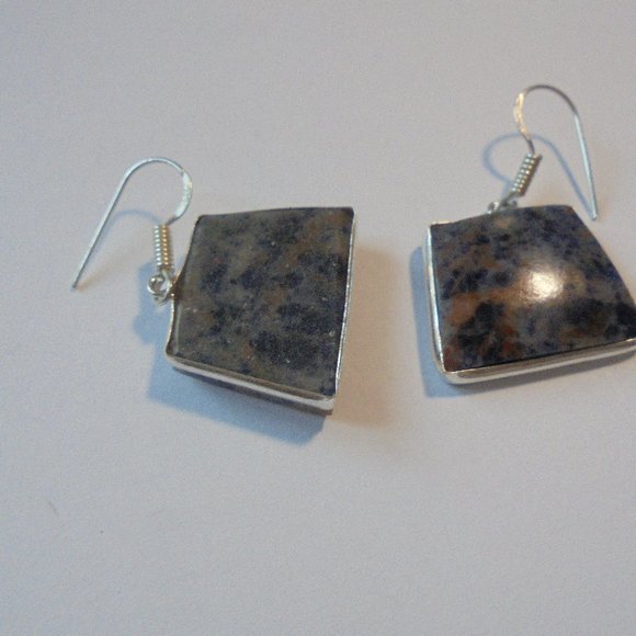 Earrings Sodalite 925 Sterling Silver Jewelry - Picture 3 of 8